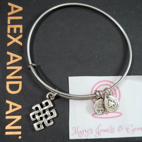 Alex and Ani endless knot Bangle Bracelet - Picture 1 of 3